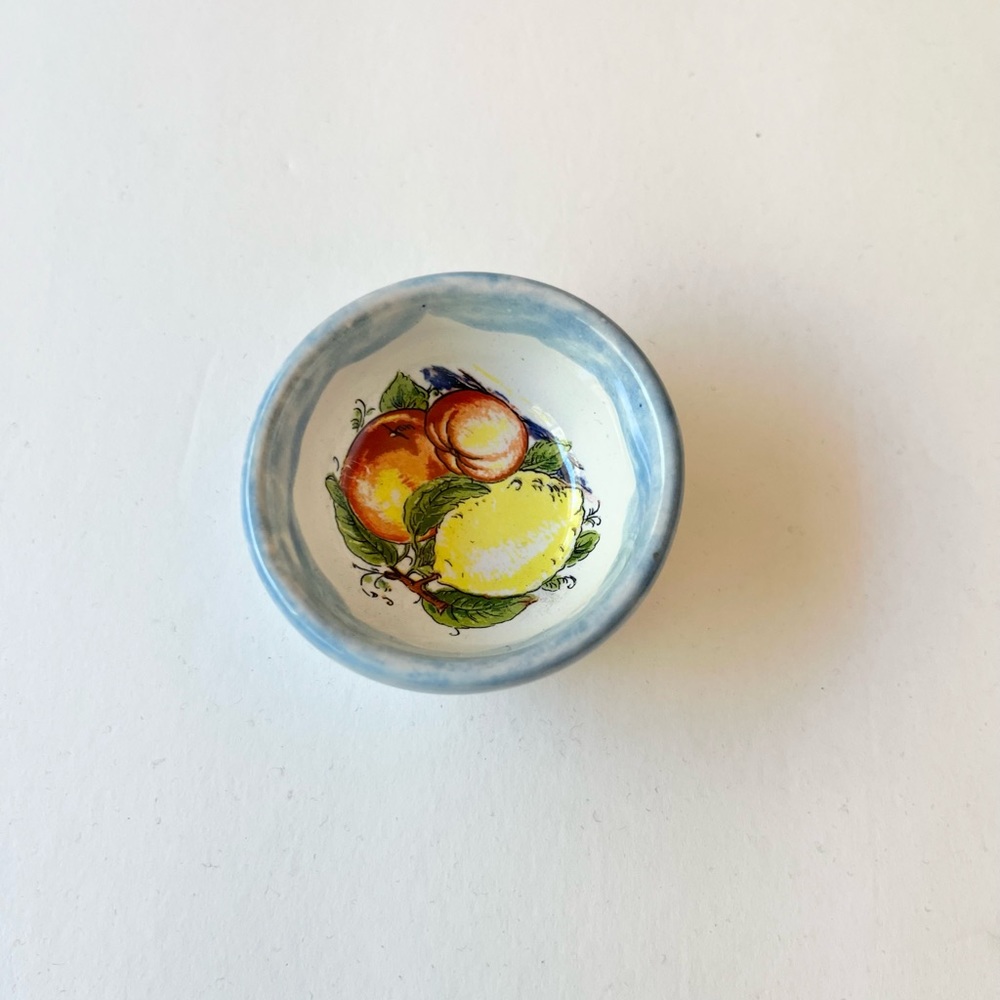 Non branded novelty mini ceramic dish fruit print